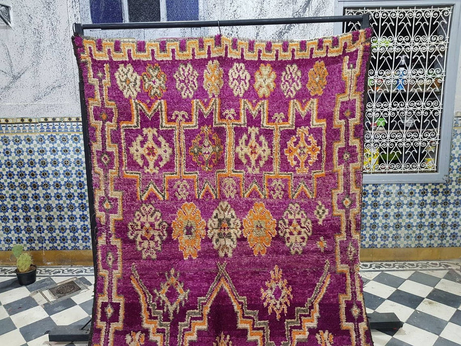 Gorgeous purple Moroccan rug from Boujaad region