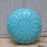 Turquoise Moroccan leather pouf