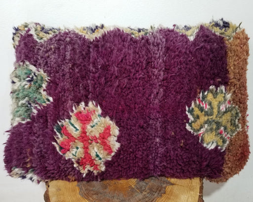 Purple Moroccan Wool Pillow, Vintage Berber Pillow