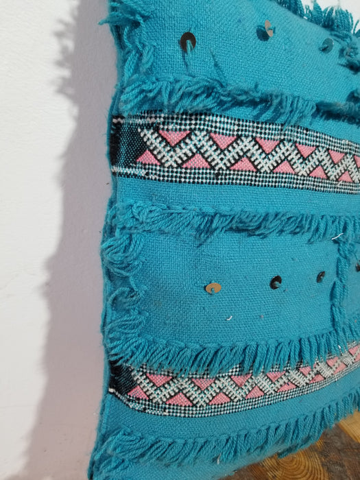 Handira Moroccan Wool Pillow, Vintage Berber Pillow