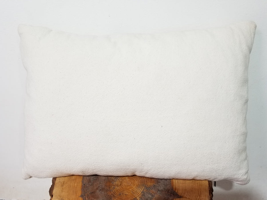 White and Black Moroccan Wool Pillow, Vintage Berber Pillow