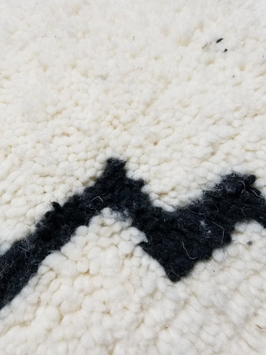 Berber White and Black Moroccan Floor Cushion Pouf 60 x 60 x 20 cm