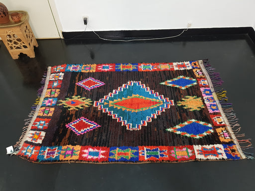 Colorful Boucherouit Moroccan rug from AZILAL region