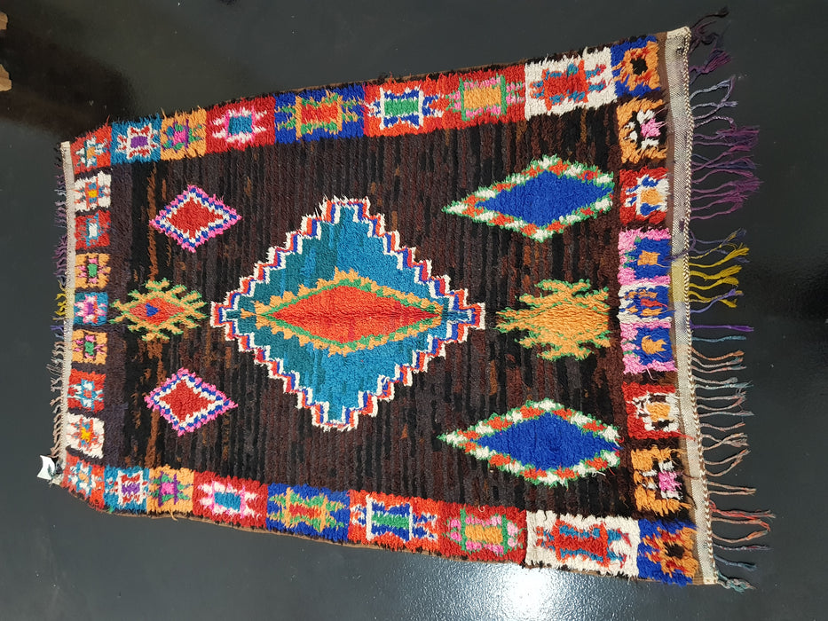 Colorful Boucherouit Moroccan rug from AZILAL region