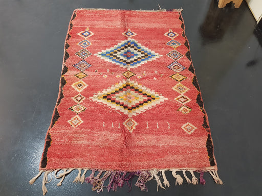 Red Moroccan rug from Boujaad region