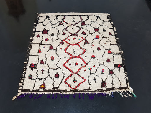 White square Moroccan rug from AZILAL region