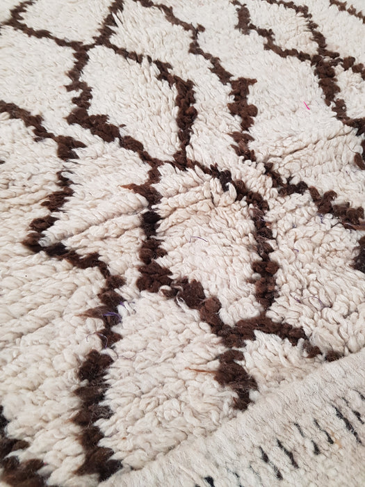 Brown and white Moroccan rug from AZILAL region