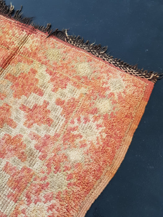 Small peach Moroccan rug from Boujaad region