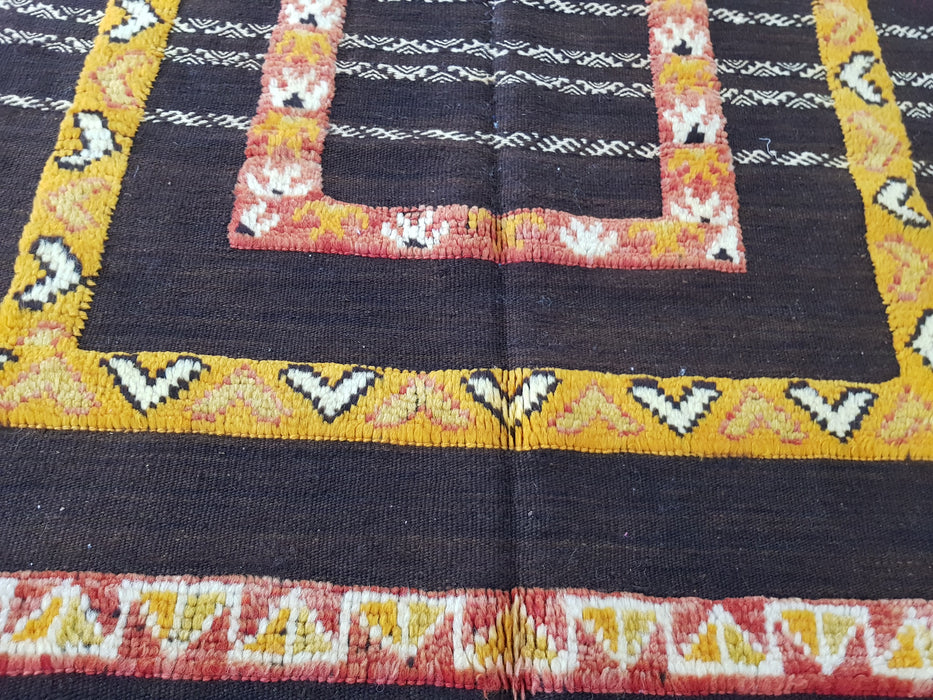 Small square black Moroccan rug from Boujaad region — MarBazaar