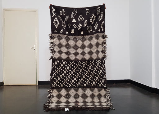 Black Moroccan rug from AZILAL region