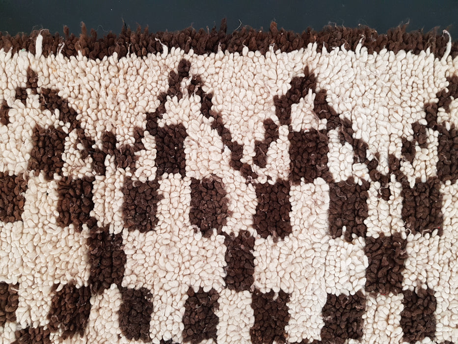 Brown and White Moroccan rug from AZILAL region