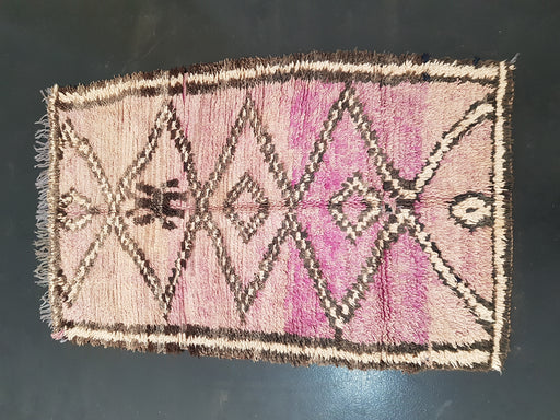 Vintage purple square Moroccan rug from Boujaad region