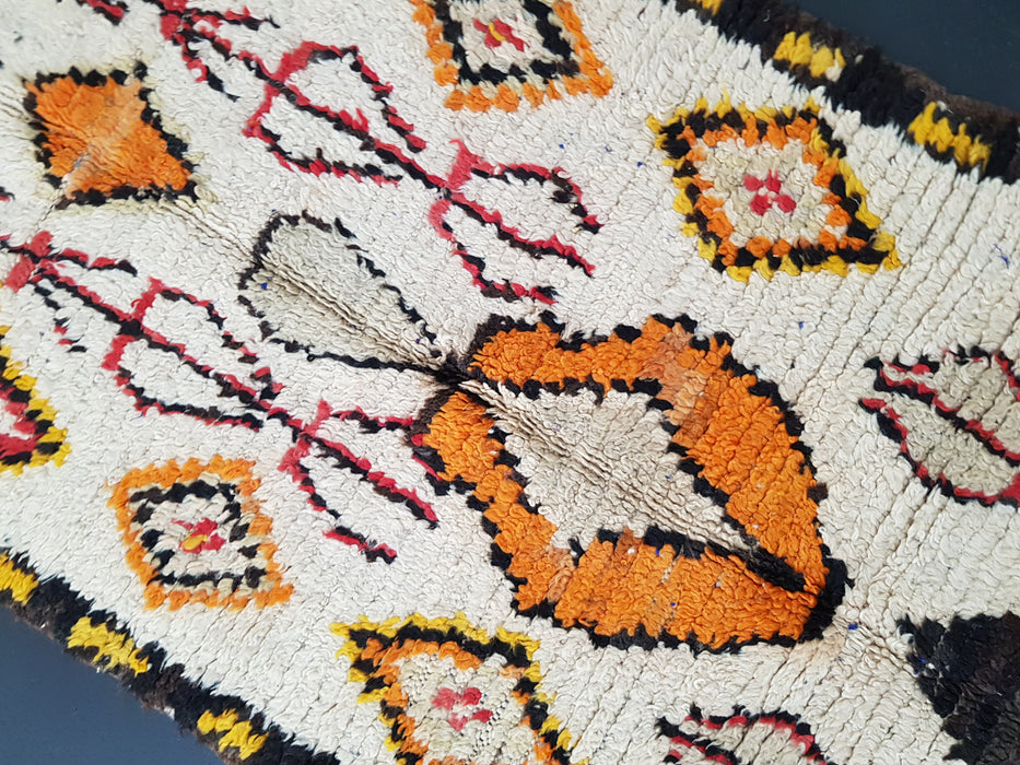 Vintage colorful Moroccan rug from Boujaad region