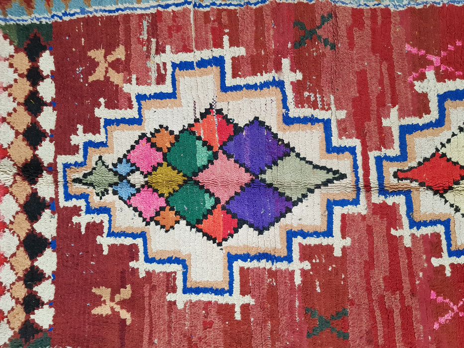 Vintage red Moroccan rug from Boujaad region