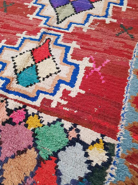Vintage red Moroccan rug from Boujaad region