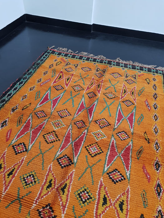 Yellow Moroccan rug from Boujaad region