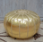 Gold Moroccan leather pouf