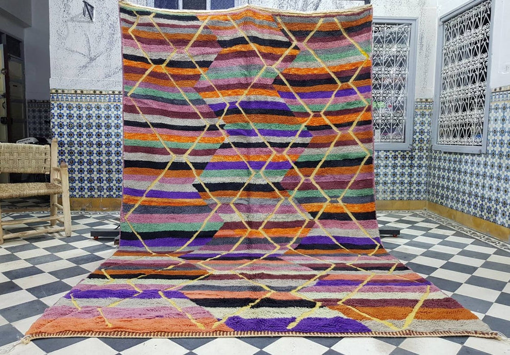 Colorful and soft Moroccan rug from Mrirt region