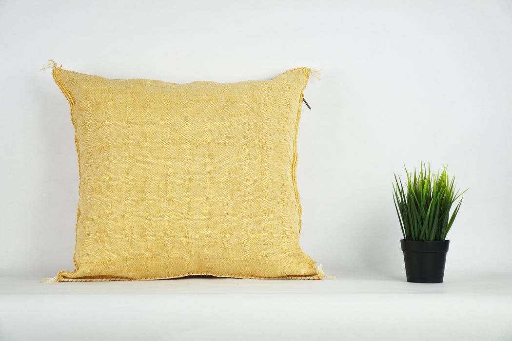 Brown Sabra Moroccan Cactus Silk Pillow Cover - 18x18 - Or & Zon