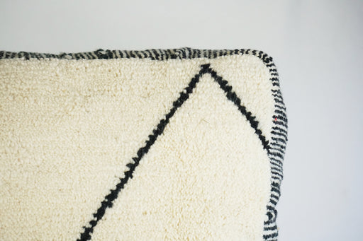 White and Black Floor Cushion Pouf