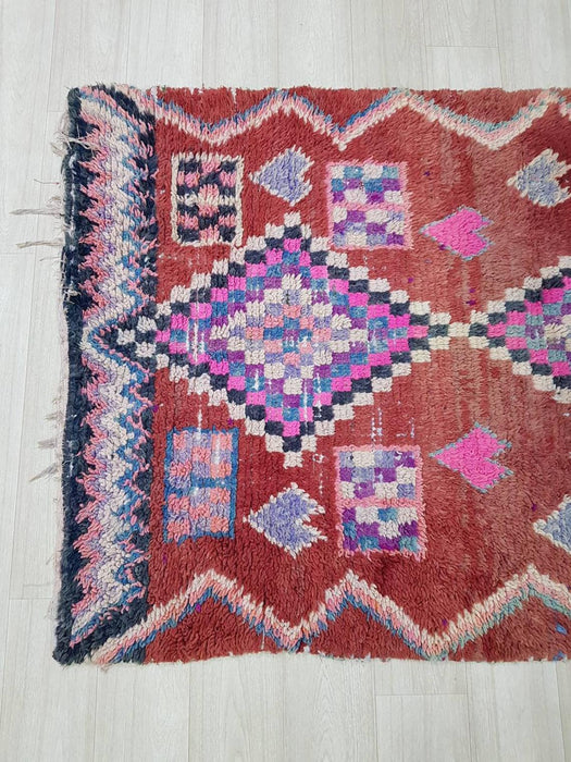 Gorgeous purple and red Moroccan rug from Boujaad region